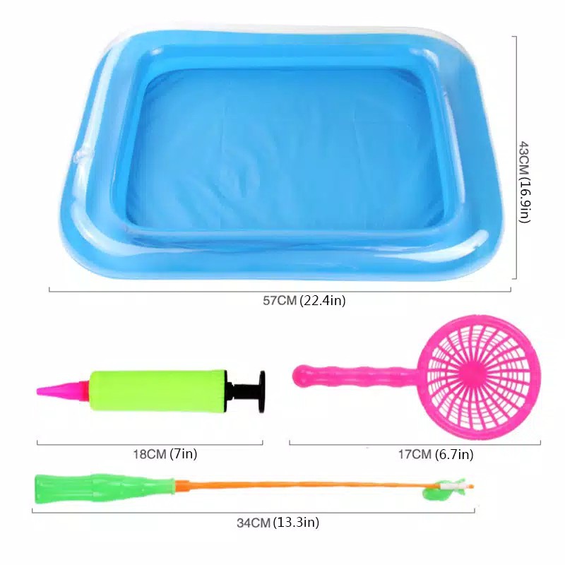 Mainan Pancing Ikan Seru 32PCS &amp; Kolam Pancingan Magnet Anak-anak