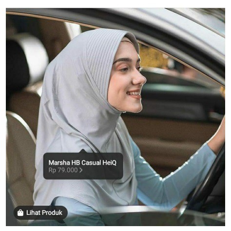 Bergo Zoya Marsha HB Casual Jilbab Sekolah Instan Jilbab Kantor-Abu silver