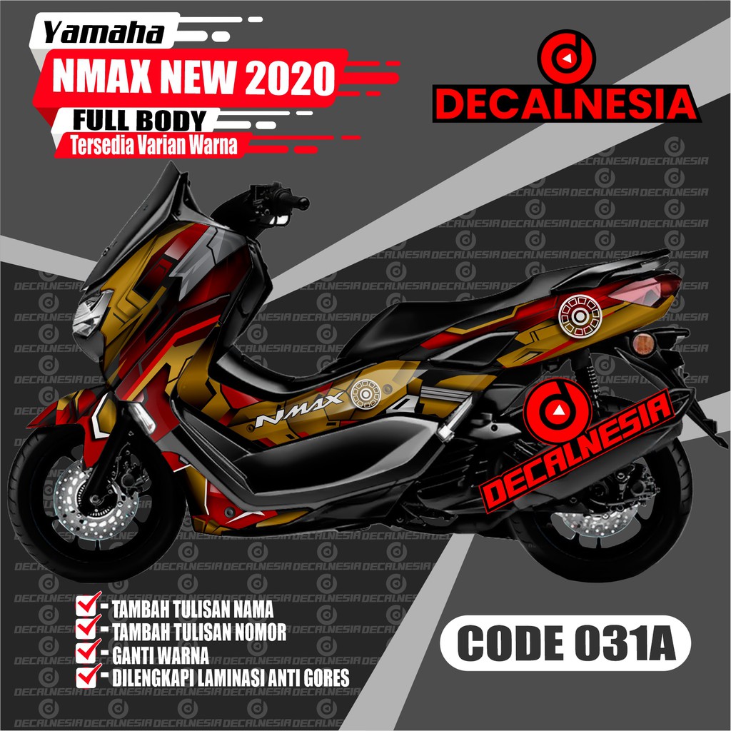Decal Stiker Nmax New 2021 2022 Full Body Stiker Motor Connected Iron Man Yamaha Abs 2020 Modifikasi Variasi Aksesoris Full Body C31
