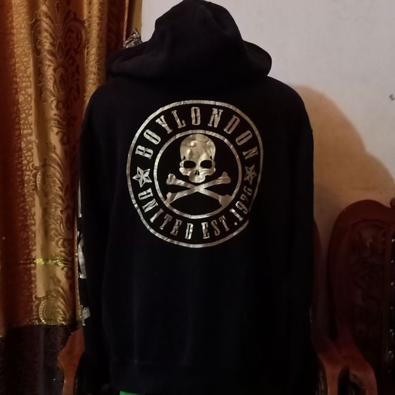 Hoodie Zipper Boy London Golden Skull Rare