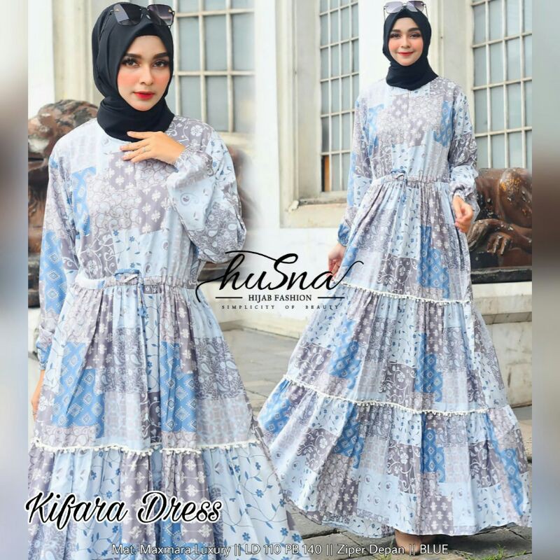 Maxy Dress Gamis Kifara Dress By Husna/ Gamis Bahan Maxmara Luxury