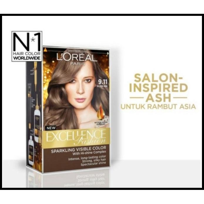 Loreal Paris Excellence Fashion 9.11 Cat Rambut - Silver Ash Abu