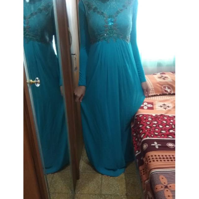 Preloved dress pesta biru