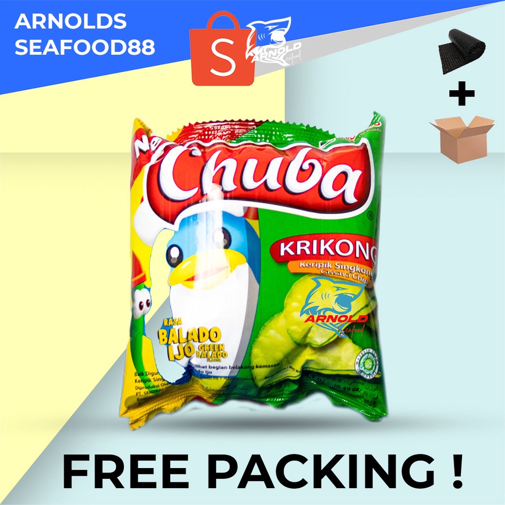 Chuba Keripik Singkong / Keripik Singkong Chuba Rasa Balado Ijo - 45gr