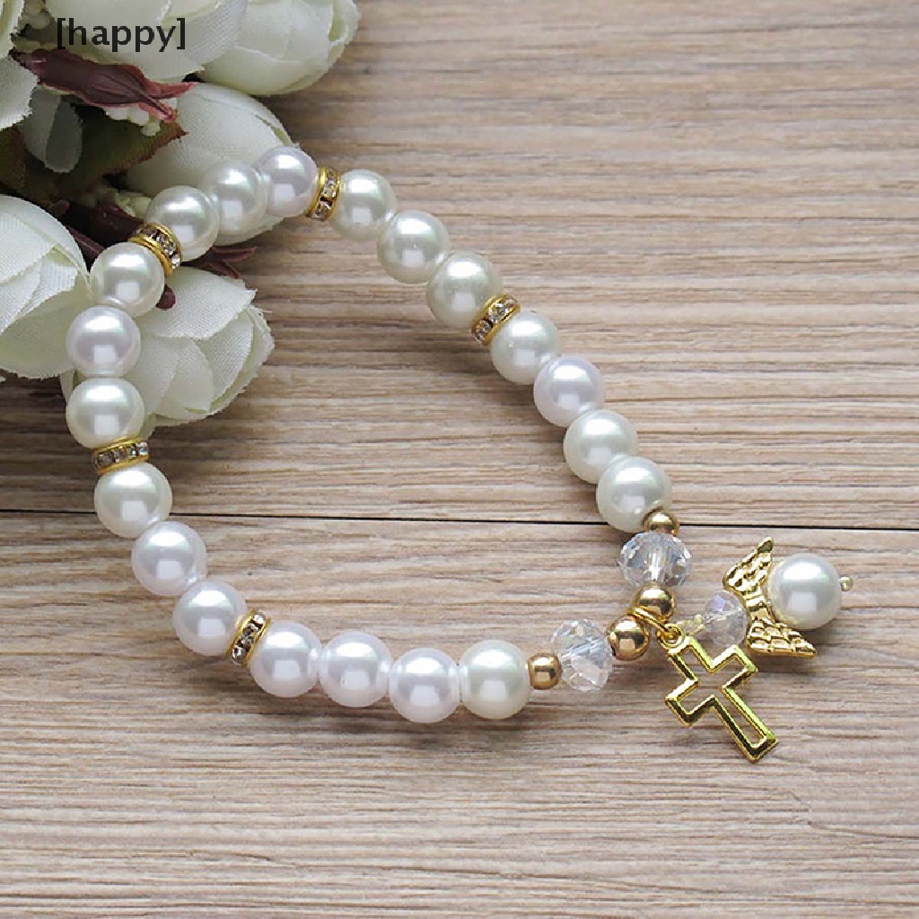 HA Baby Shower Favor Christening Bracelet Angel Baby Shower Girl Boy Baptism Gift ID