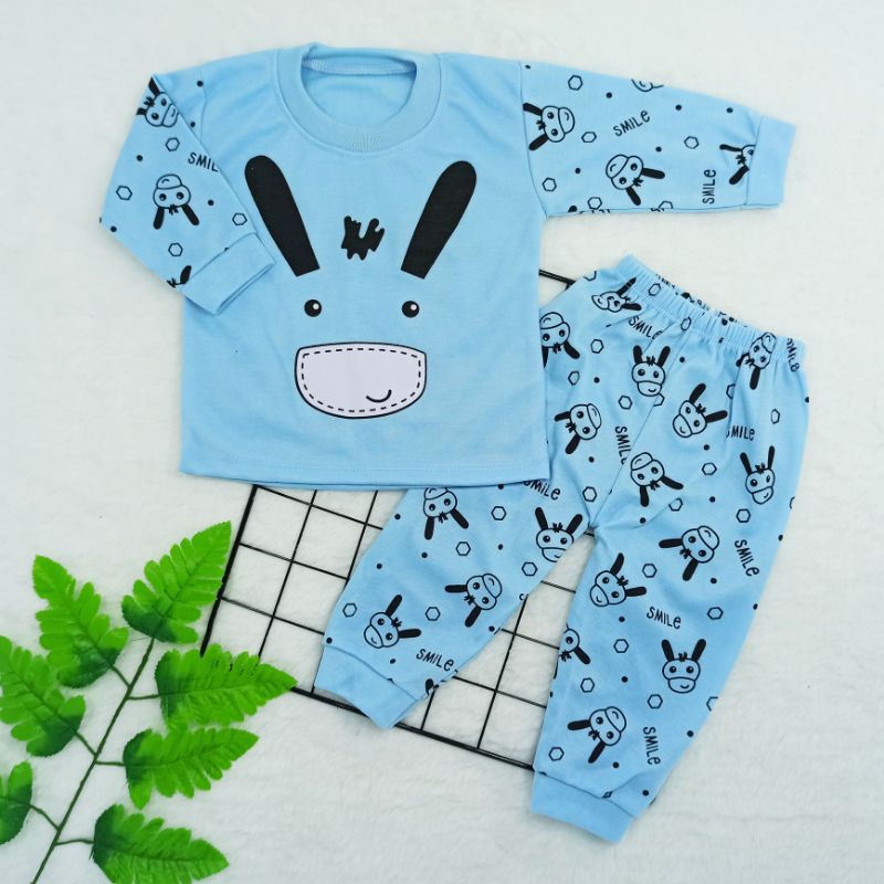 Ss#8008 Piyama Bayi size 0-10bulan / Baju Tidur Bayi / Baju Bayi Lucu