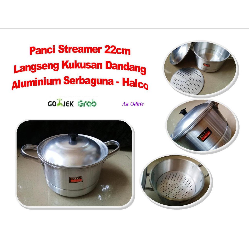 Panci Streamer D 22cm Langseng Kukusan Aluminium Halco SG22 - Only Grab Gojek