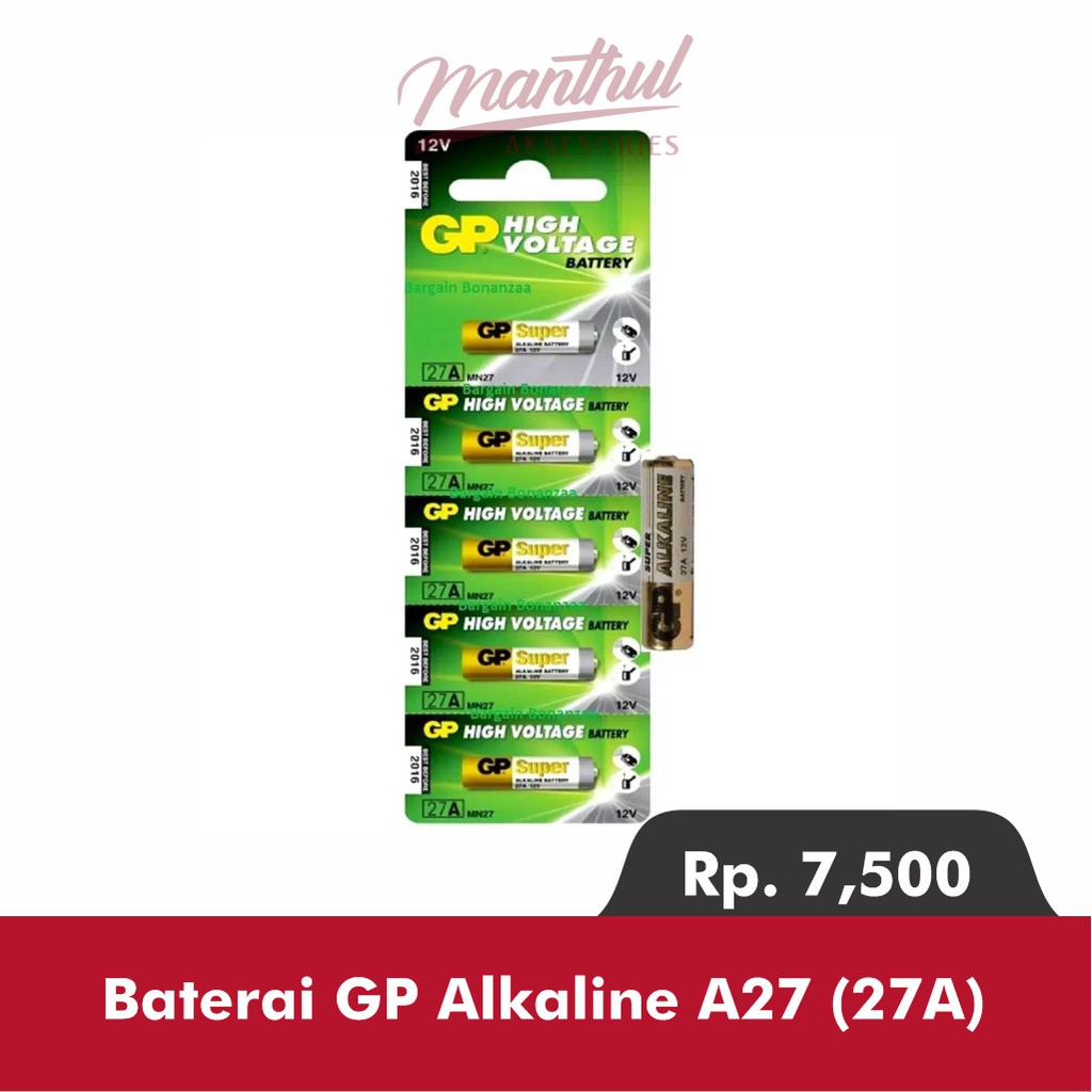 Baterai Remote / Bell GP A27 12V / 27A 12 V Super Alkaline per Pcs