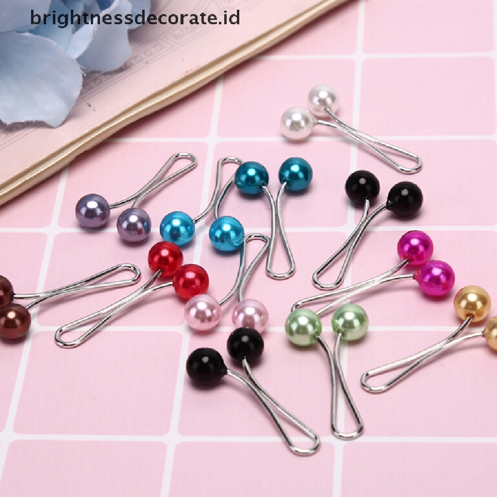 12 Pcs Bros Pin Aksen Mutiara Untuk Syal Hijab Wanita Muslim