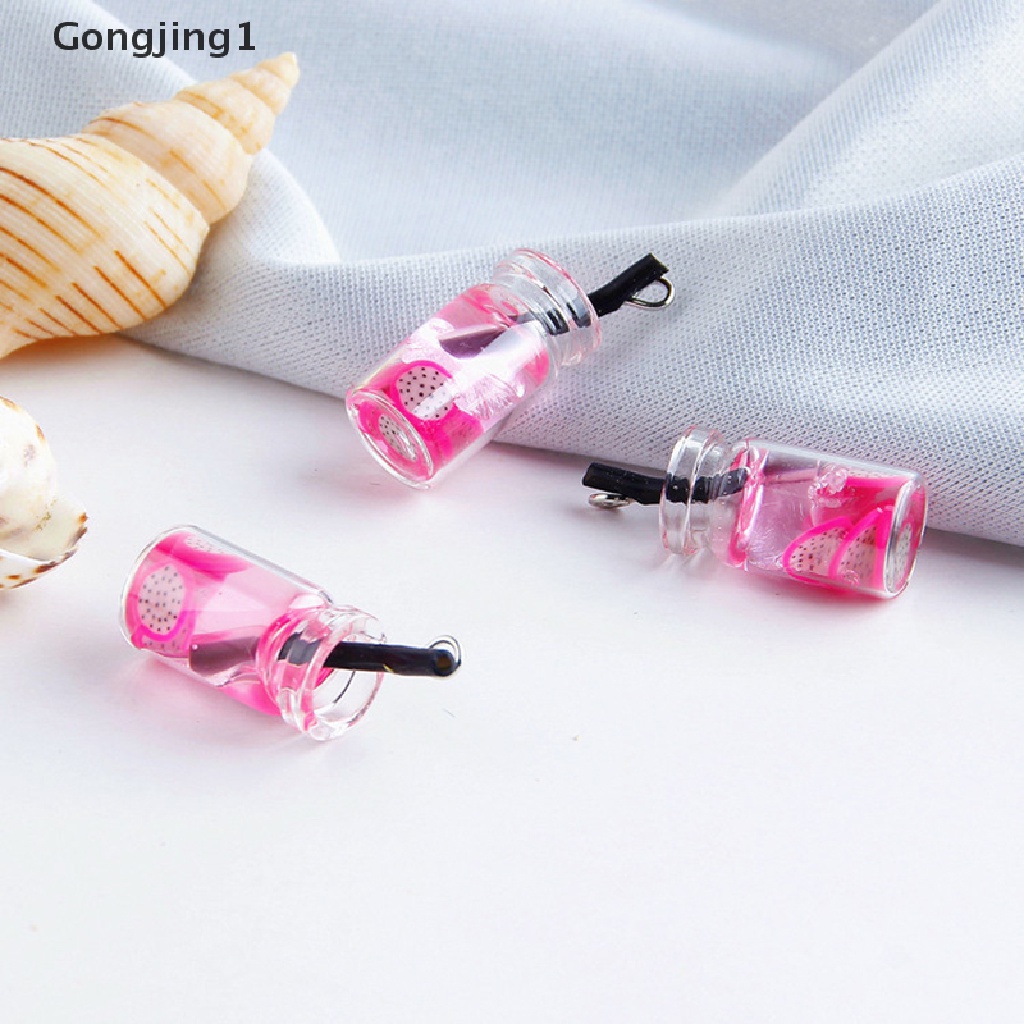 Gongjing1 5Pcs / Set Liontin Bentuk Botol Buah Bahan Resin Untuk Kerajinan Tangan / Perhiasan DIY