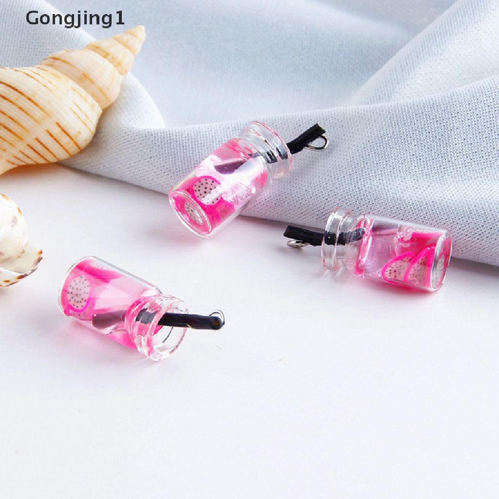 Gongjing1 5Pcs / Set Liontin Bentuk Botol Buah Bahan Resin Untuk Kerajinan Tangan / Perhiasan DIY