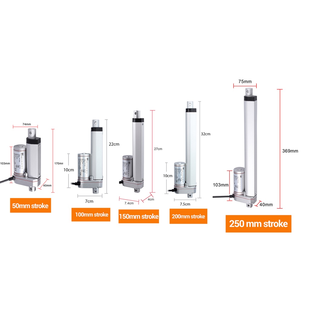 ⚡⚡Hidrolik Elektrik Linear Actuator Putter Electric putter Actuator Linear Motor Moving Stroke Linier Aktuator 12V DC 900N/1500N Kerro