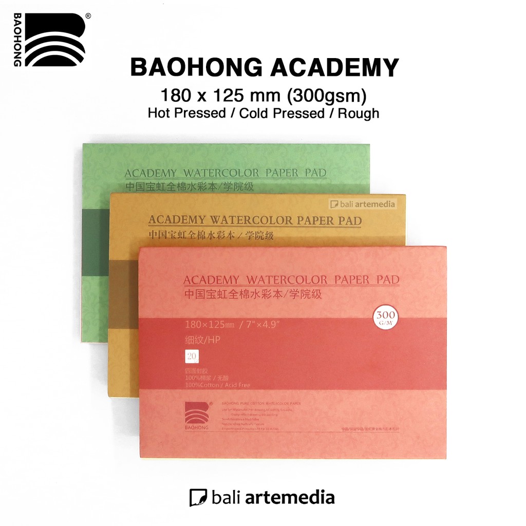 Baohong Academy Watercolor Paper Pad - 300gsm  100% cotton 180 x 125 mm