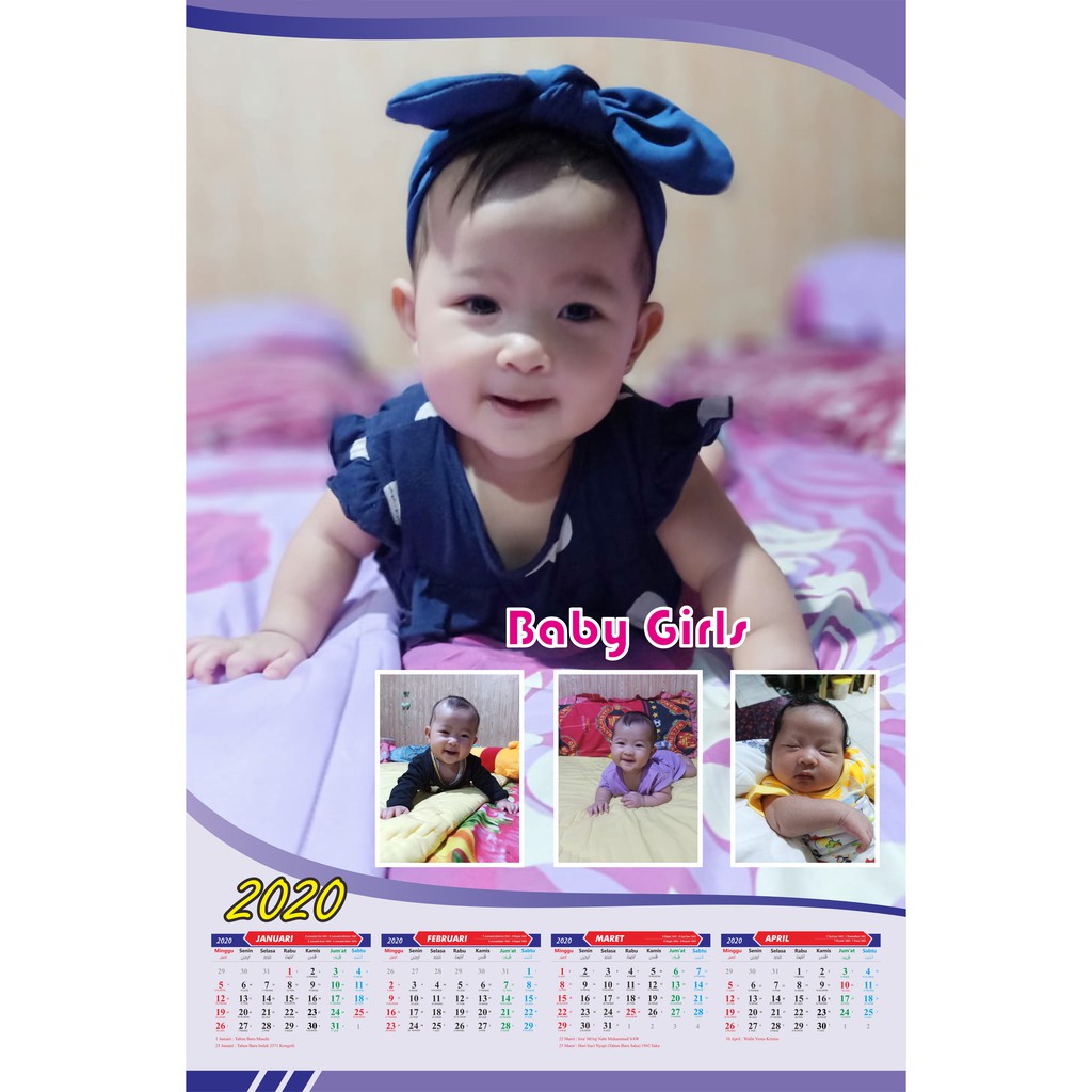 

Kalender Custom Foto 2020 3 lembar Murah/Bisa Pake TGL Special Foto Sendiri IdoL Keluarga BISA COD!!