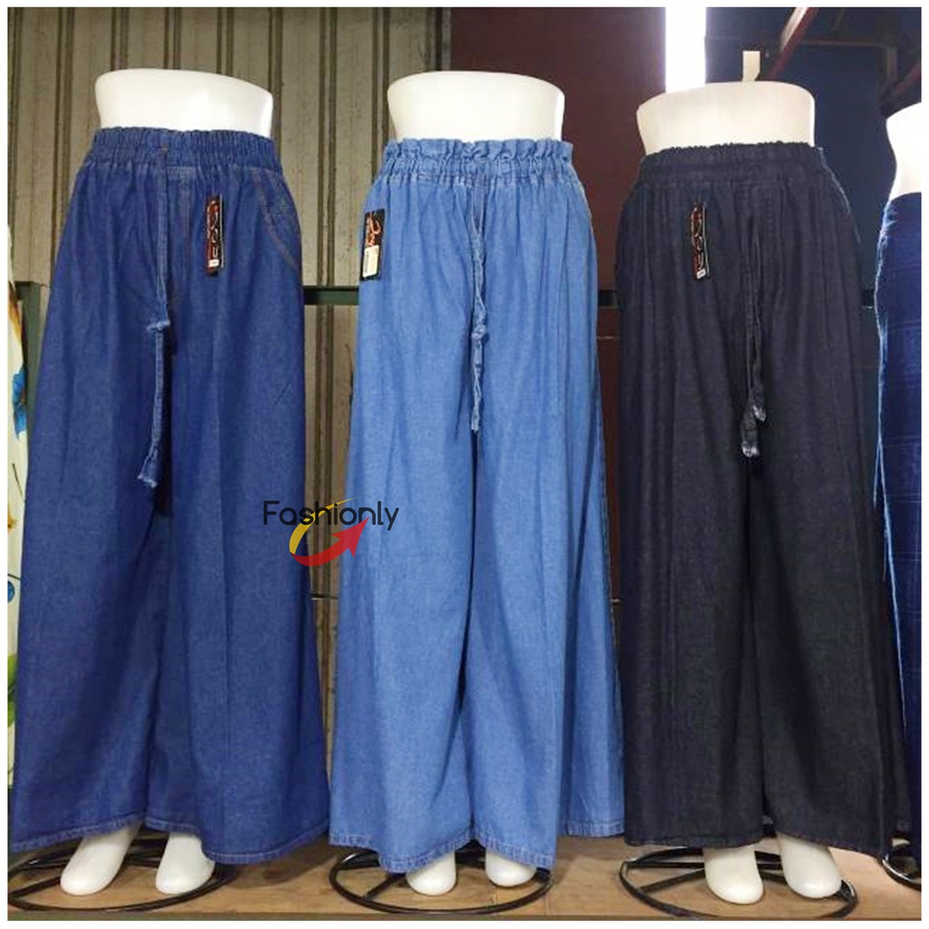 Kulot Panjang Jeans Denim Wanita Premium Ukuran Standart-1