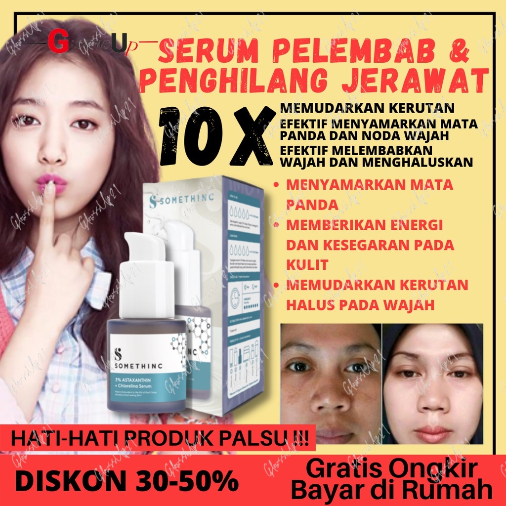 Serum Wajah Pelembab Wajah Berminyak SOMETHINC 3% Asthaxanthin + Chlorelina Serum Perawatan Wajah