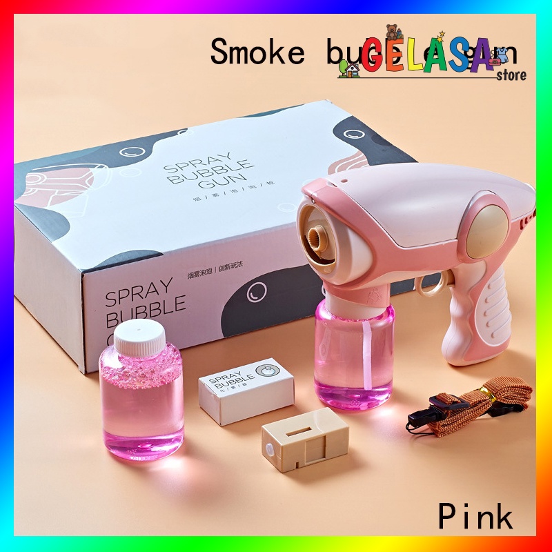 Gelasa Mainan Anak Bubble Gun Smoke Mainan Gelembung Berasap