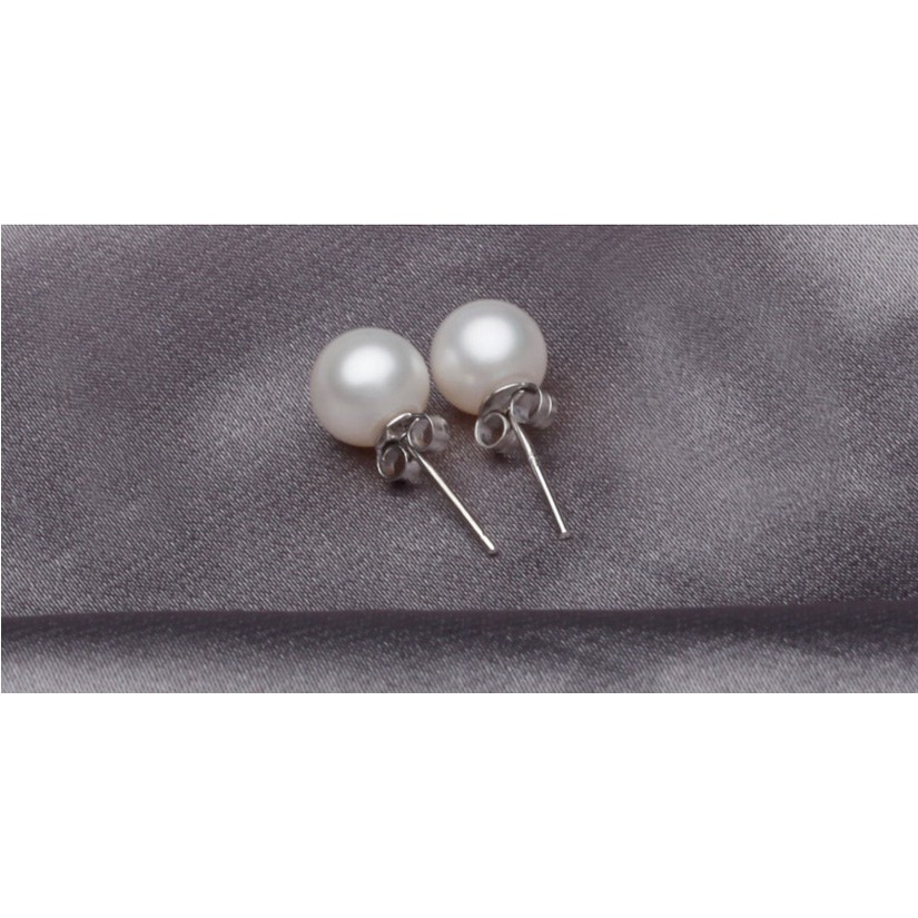 Berlapis S925 Anting-Anting Perak Mutiara Gaya Korea Anting-Anting Manik Nanyang Perempuan ai2-3941-6