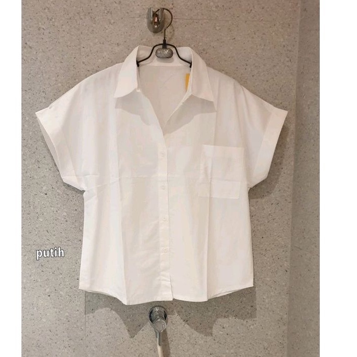 Atasan Cotton Zara Import Wanita 760 Kemeja Katun Cewek Lengan Pendek