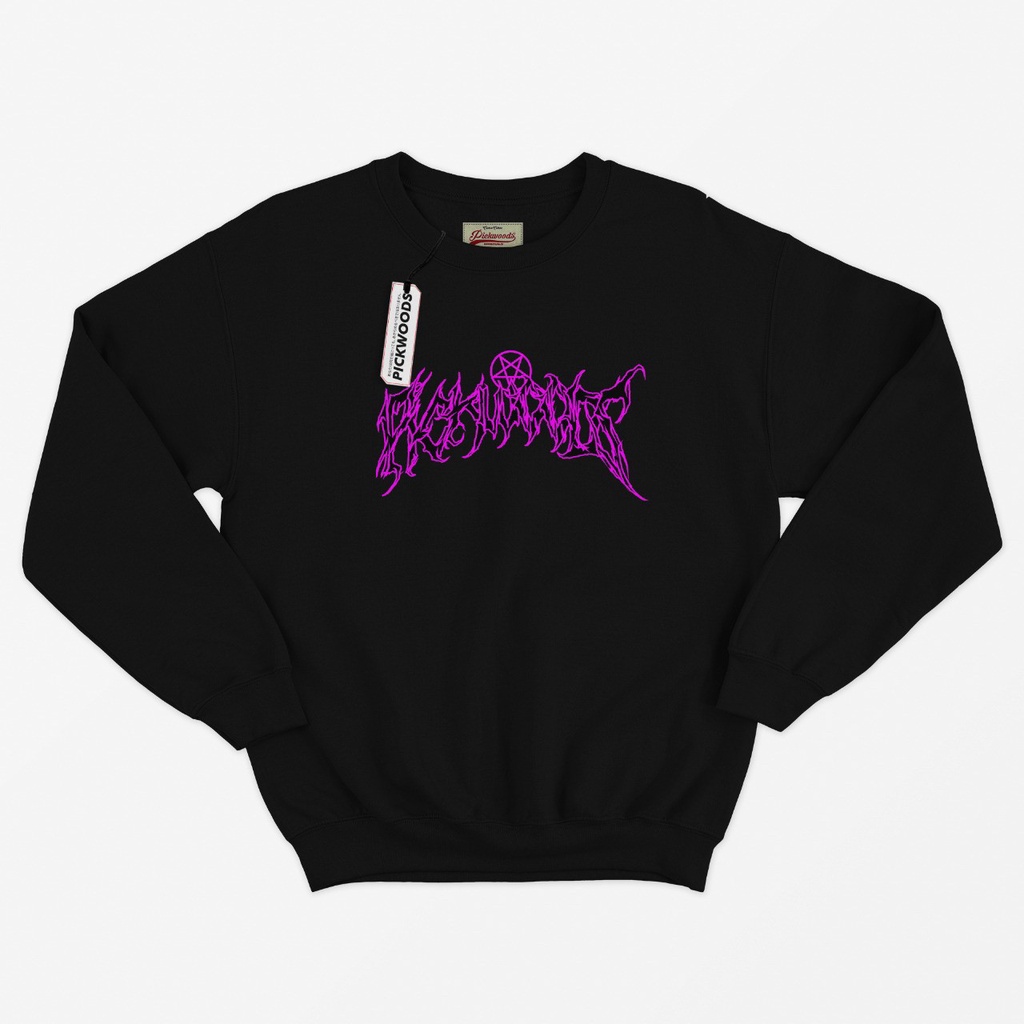 Crewneck Sweater Hitam Metal Original Pickwoods Pria Wanita Font Acak I Sweatshirt Pickwoods METAL Unisex Premium Distro