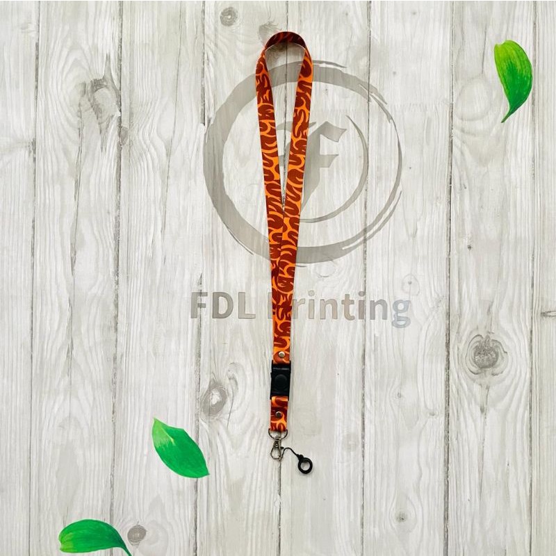 

Lanyard printing / Lanyard castom / gantungan id card real pick pattern orange