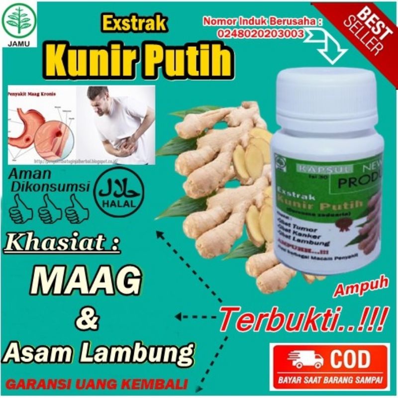 Jual Kunyit Putih Bubuk Kunir Putih Serbuk Obat Herbal Alami Isi 30 Kapsul Shopee Indonesia 0657