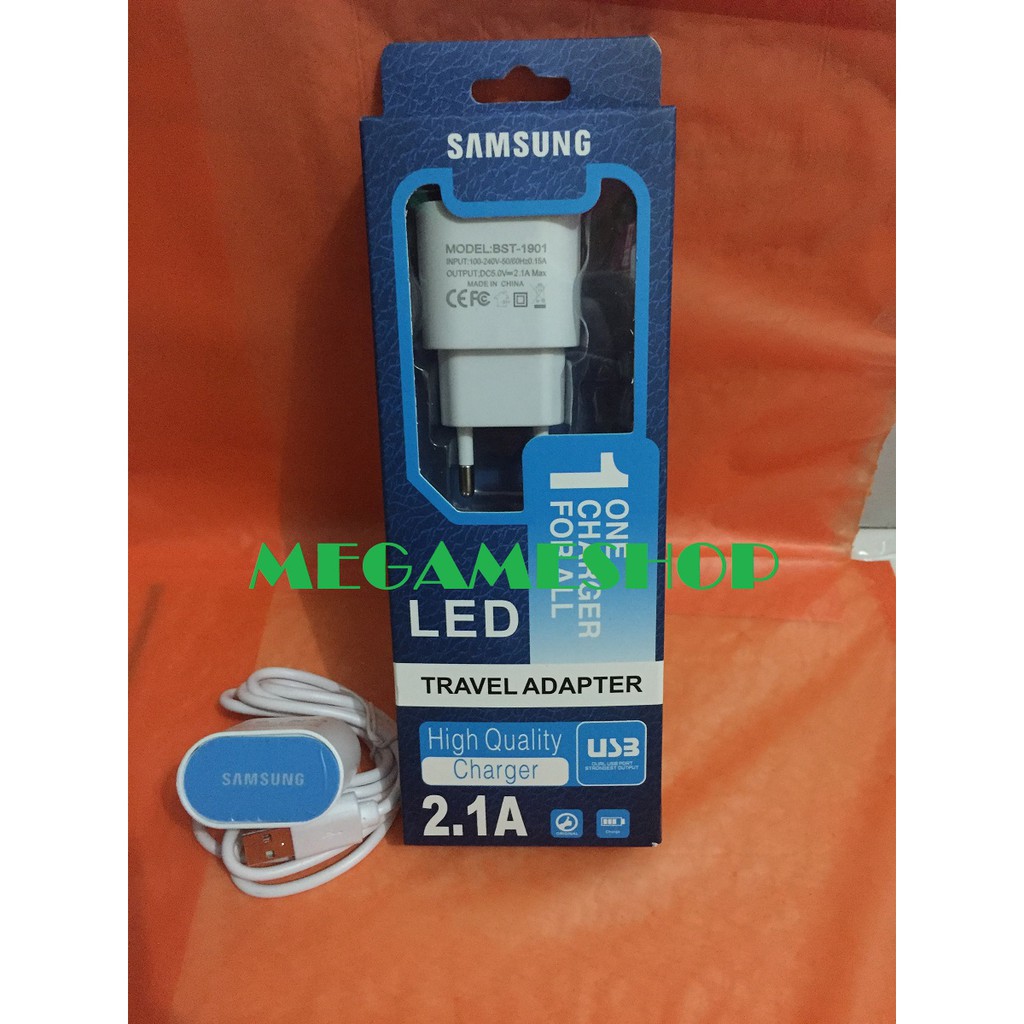 Super Samsung 2.1 A LED Micro USB Travel Charger Adaptive Fast Charging Cable_MGM27