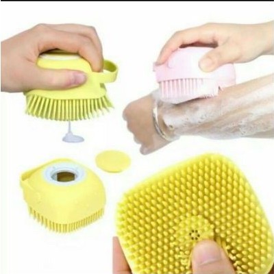 Sikat Mandi Silikon Brush dengan Dispenser Sabun Silicon Lembut Elastis