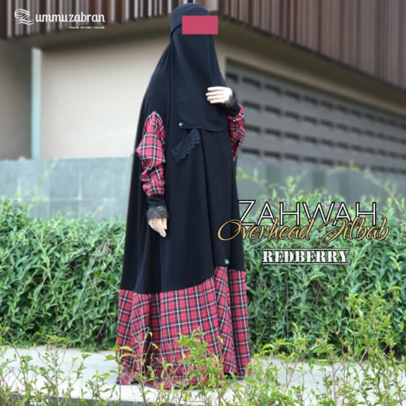 (size M redberry) OVERHEAD JILBAB ZAHWAH BY UMMU ZABRAN