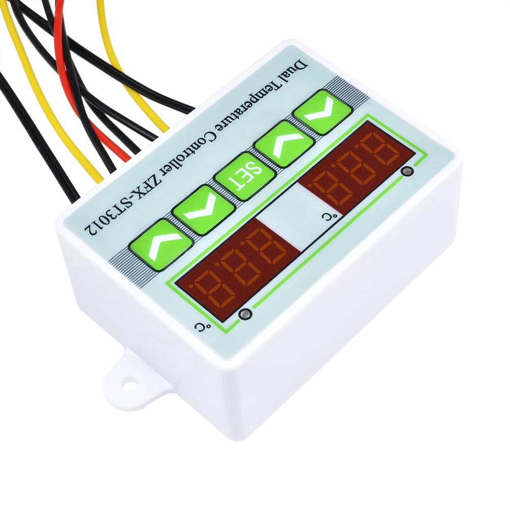 Termostat Pengukur Suhu Digital Dual Led Dc 12v 24v Ac 110-220v St3012