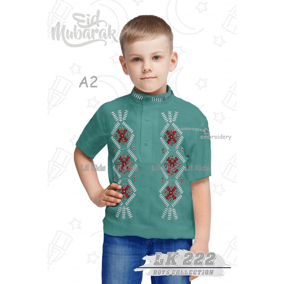 LK 222-A2 Koko Anak Green Jeans Set