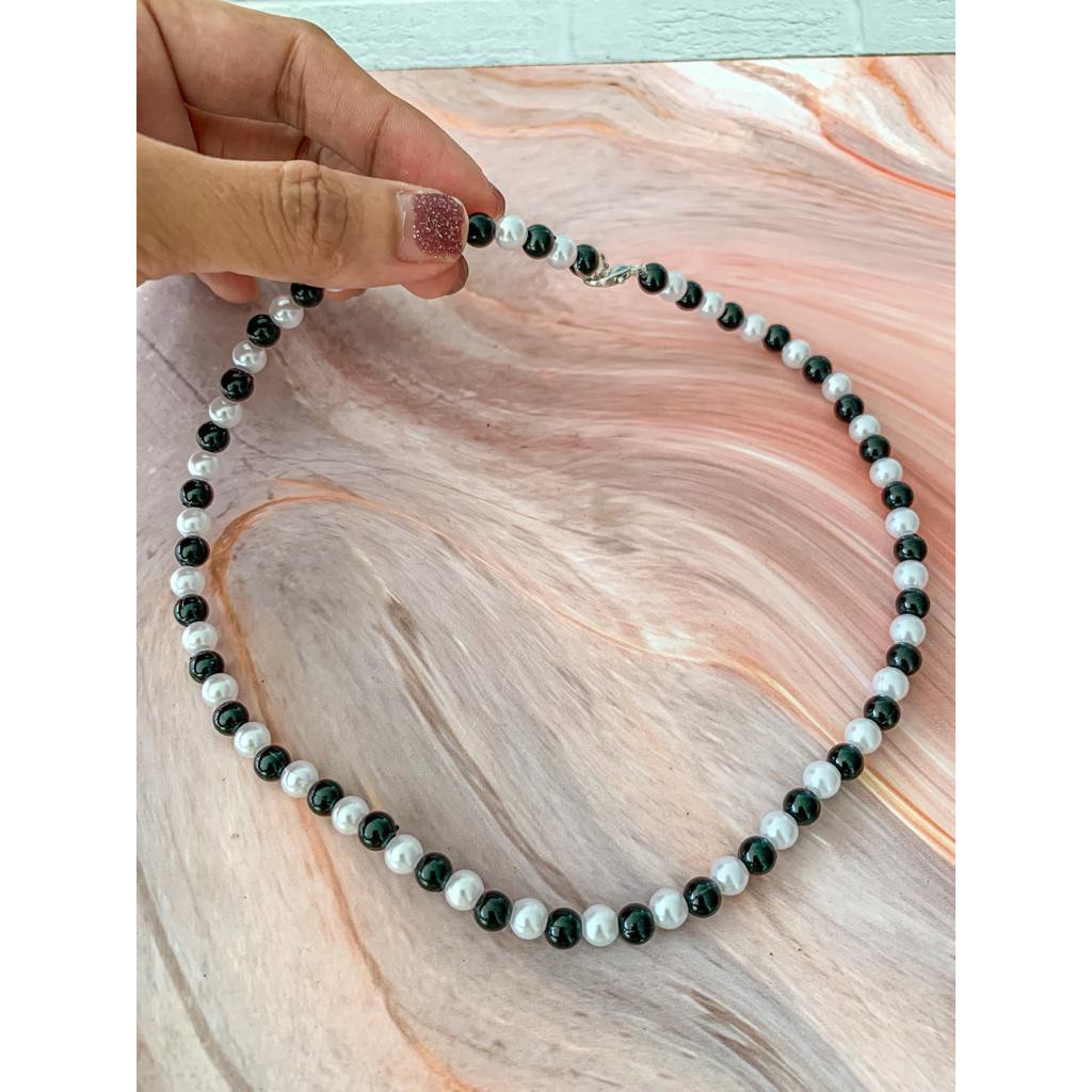 Senada Victory Kalung Choker Perl Mutiara Hitam Putih SVK00015