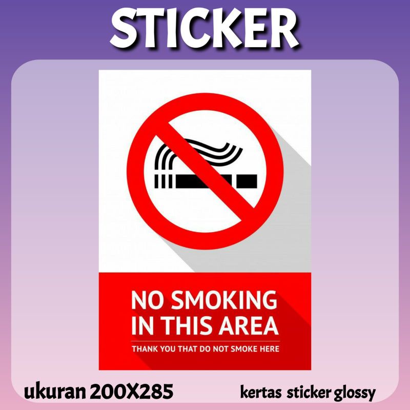 

STICKER DI LARANG MEROKOK DI AREA UKURAN A4 8D30V