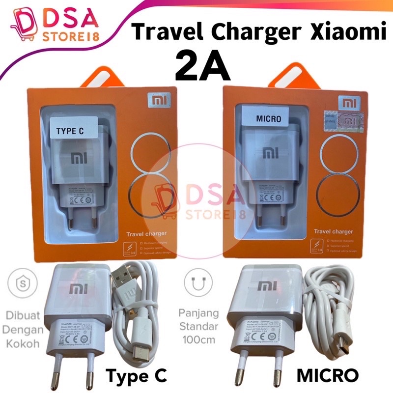 Charger Xiaomi Fast Charging Type C / Micro USB Casan Hp Redmi 9V-2A - TC