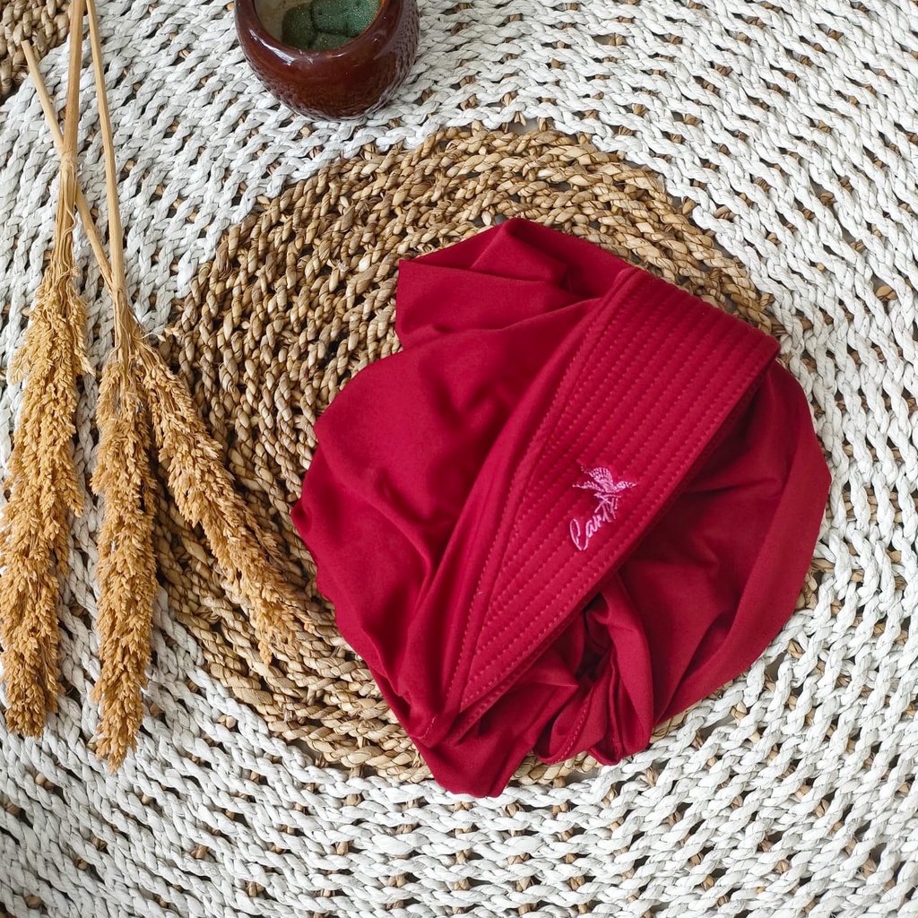 Jilbab Sport Murah Hijab Olahraga Bergo Jersey Instant Premium || Hijab volly-MERAH