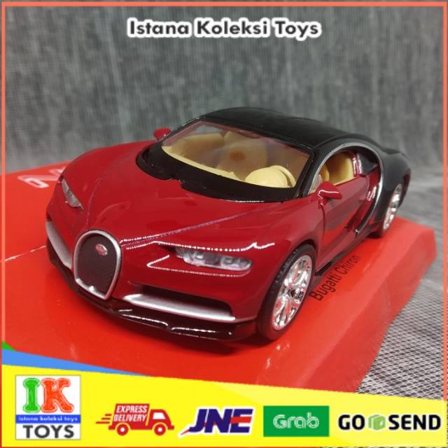 Metal Diecast / Die Cast Miniatur Mobil Bugatti Chiron Red Sportcar