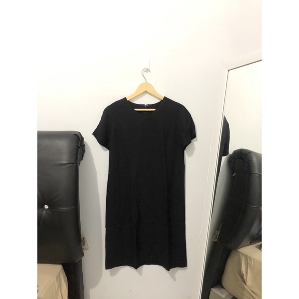 mango dress casual hitam