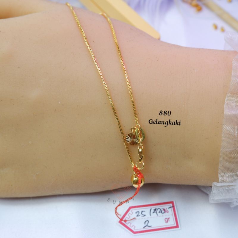 Gelang kaki 300% emas asli