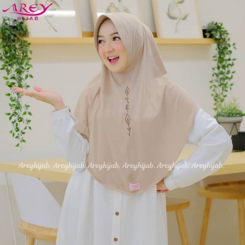 (Arey Alena) HIJAB INSTAN AREY ALENA - JILBAB AREY Bordir Tangkai - JERSEY