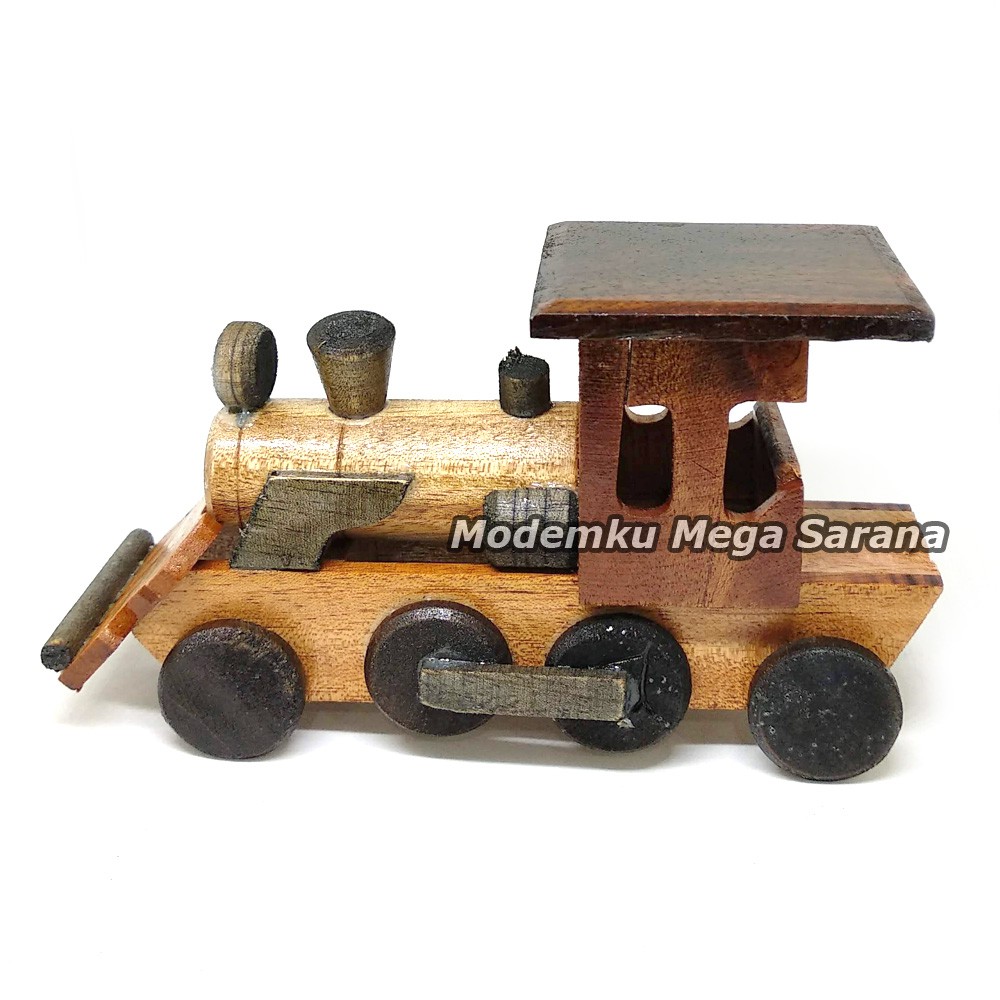 Diecast Miniatur Kereta Lokomotif Kayu - Ukuran S Mini 15x5x8 cm