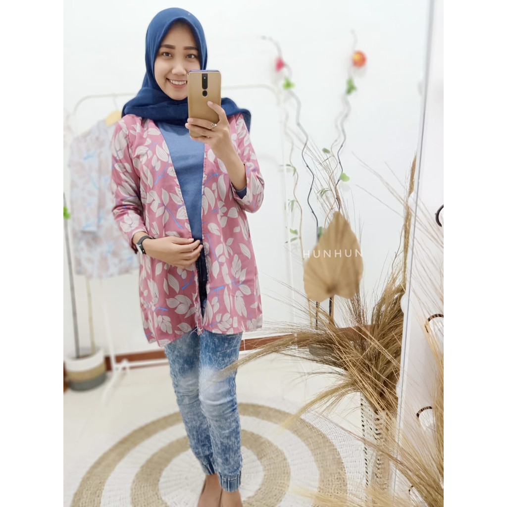 BIG SALE!! LONG CARDI LEAF/ CARDIGAN DAUN MOTIF WOLFISH PREMIUM HITS SELEBGRAM