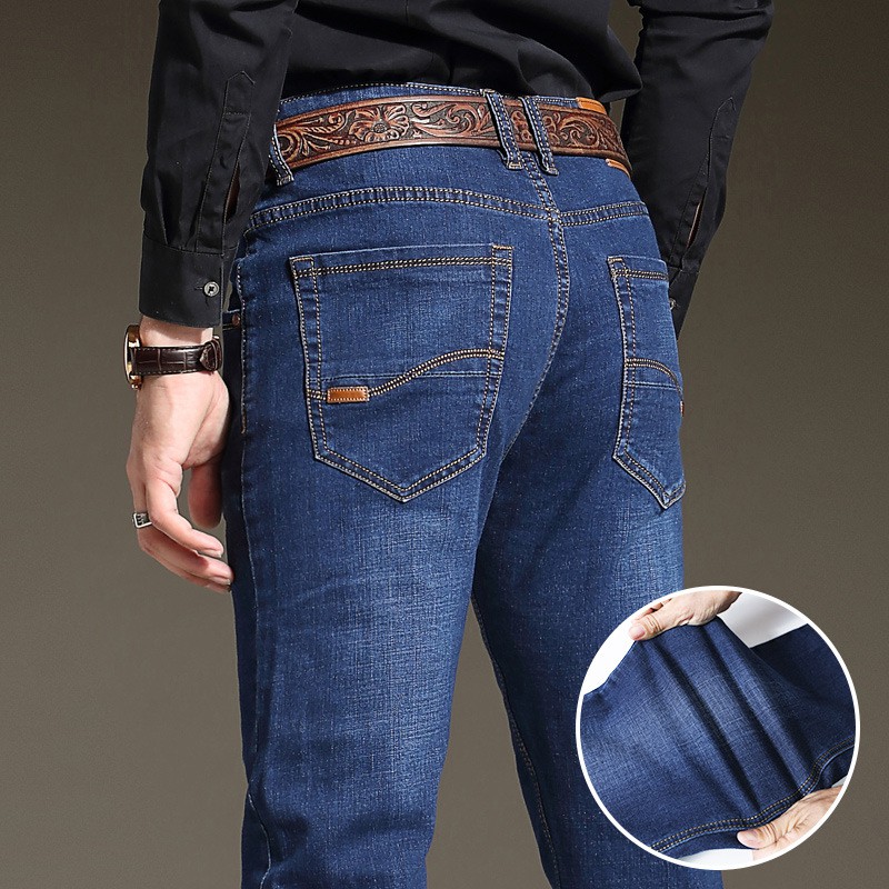 Premium Celana Jeans panjang pria straight/standar Hitam dan biru Celana kasual jeans kode 021