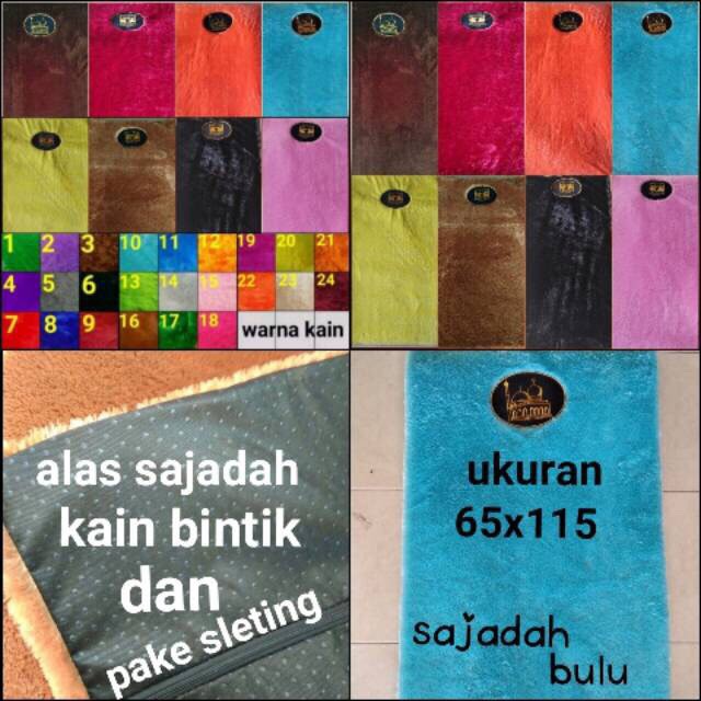 Sajadah bulu rasfur ukuran 65x115 tebal keseluruhan 2 cm