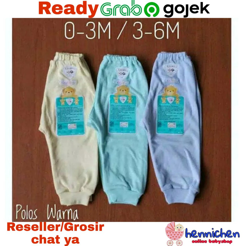 LIBBY 3 Pcs Celana Panjang Bayi/Baby Warna (0-3M) SNI