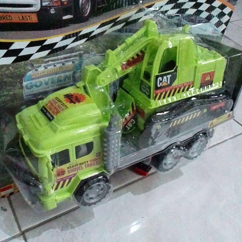 BP9013 - Mainan Truk Konstruksi Truck Mania Excavator carrier BP 9013