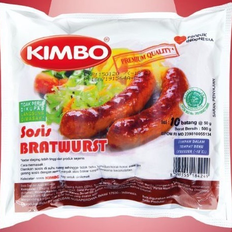 

KIMBO SOSIS BRATWURST 500GR ISI 10Pcs