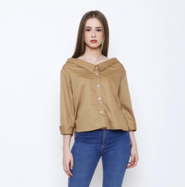 Clairine Top / Sabrina Top / Shoulder Top / Kemeja Choco / Colar Top