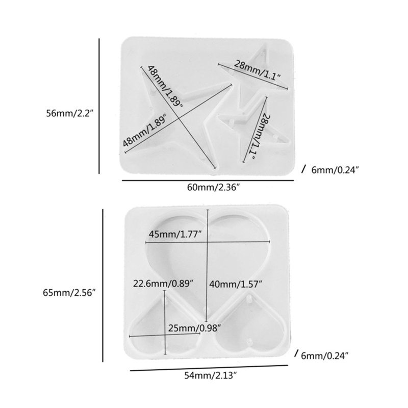 Siy Cetakan Silikon Epoxy Diy Bentuk Bintang / Hati / Bintang / Hati Gaya Korea
