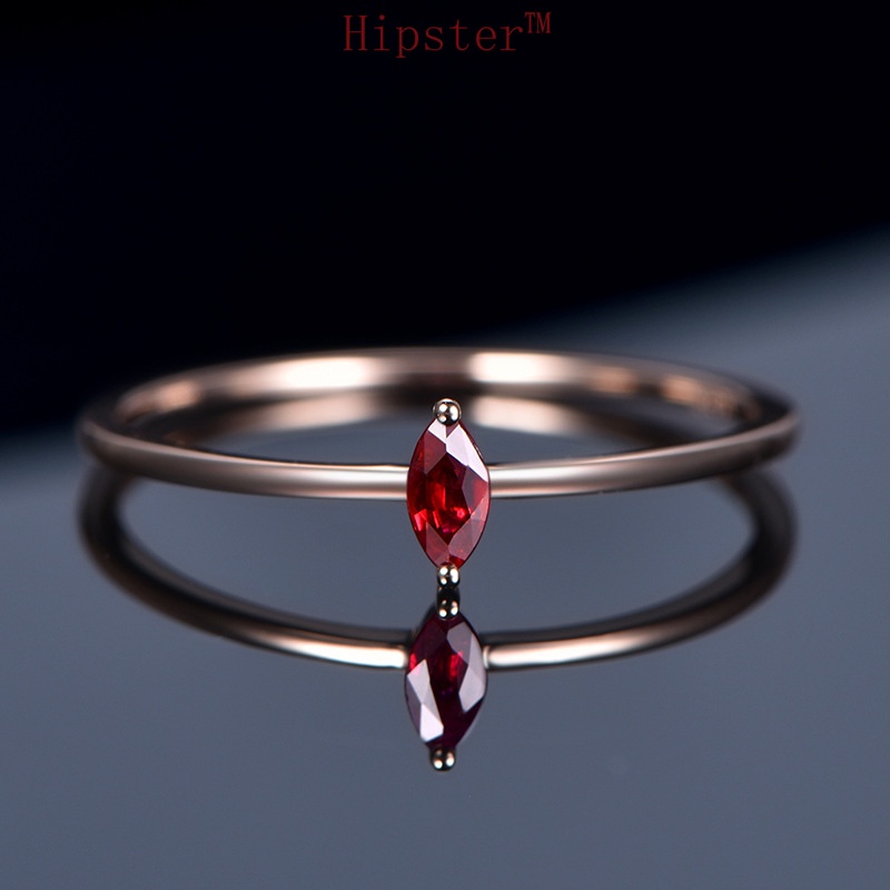 Fashionable Rose Gold Elegant Natural Ruby Retro Affordable Luxury Ring