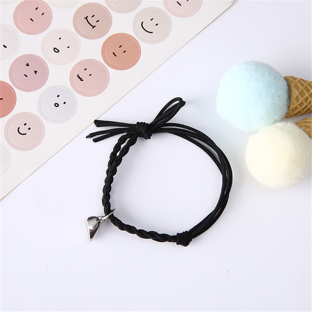 2Pcs Set Gelang Tali Magnet Pria Wanita Teman Pasangan Gadis Hitam Couple